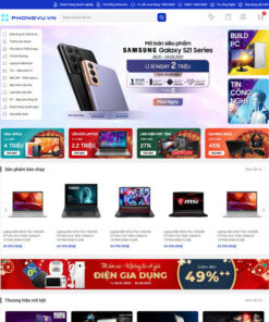 Mẫu web bán máy tính giống Phong Vũ