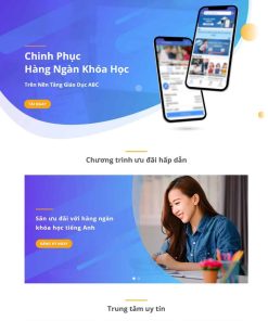 Theme WordPress landing page giới thiệu ứng dụng giáo dục