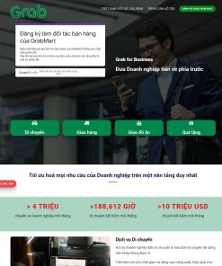 Theme WordPress landing page dịch vụ Grab