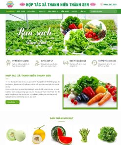 Theme WordPress hợp tác xã nông sản, rau sạch