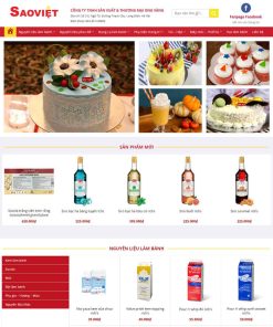 Theme WordPress bán nguyên liệu, dung cụ làm bánh 03